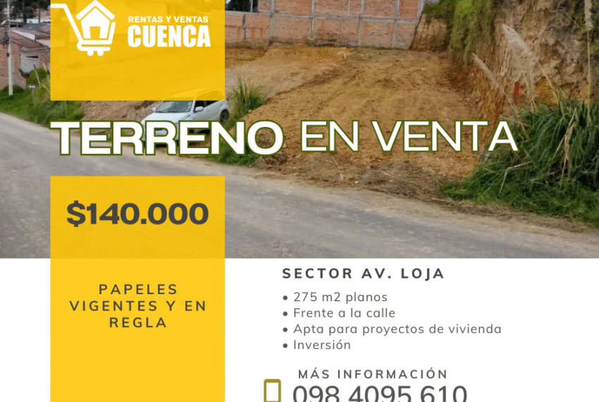Venta de Terreno en Cuenca
